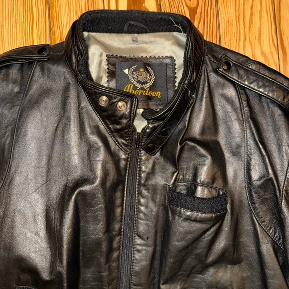 Men's Black Leather Jacket - Picture 3 of 7